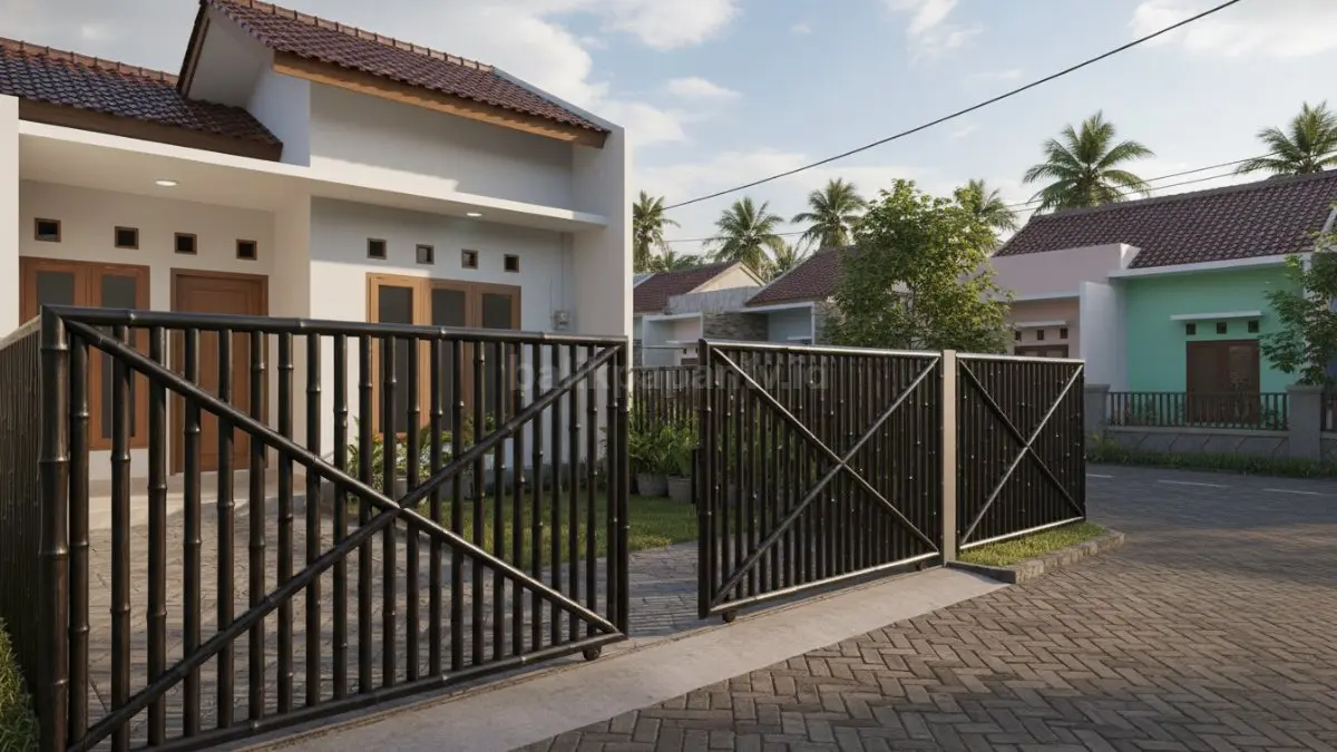 Pagar bambu modern finishing coating