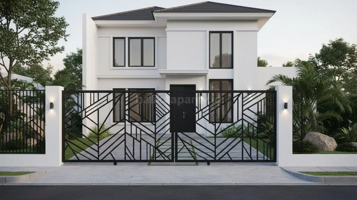  Pagar laser cut motif geometris 