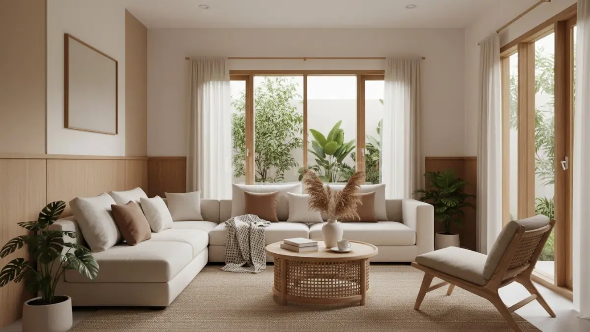 Warna Netral Hangat dengan Sentuhan Natural
