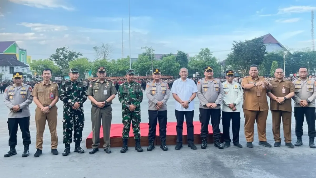 Apel kesiapan aparat gabungan di Samarinda jelang pengamanan unjuk rasa