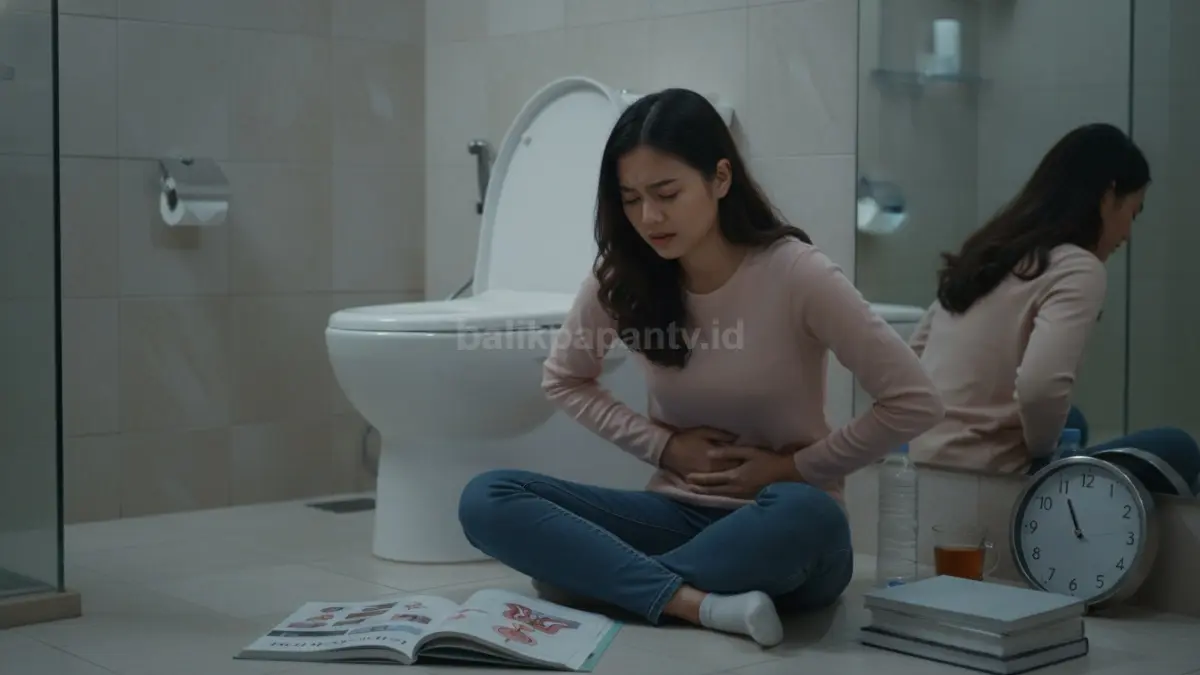 dampak kebiasaan menahan buang air besar yang dapat memicu penumpukan di usus, menampilkan pentingnya merespons sinyal alami tubuh untuk menjaga kesehatan pencernaan.