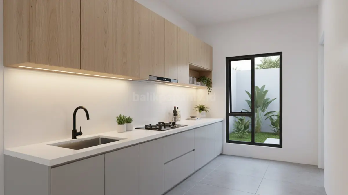 Dapur linear satu sisi (single wall kitchen)