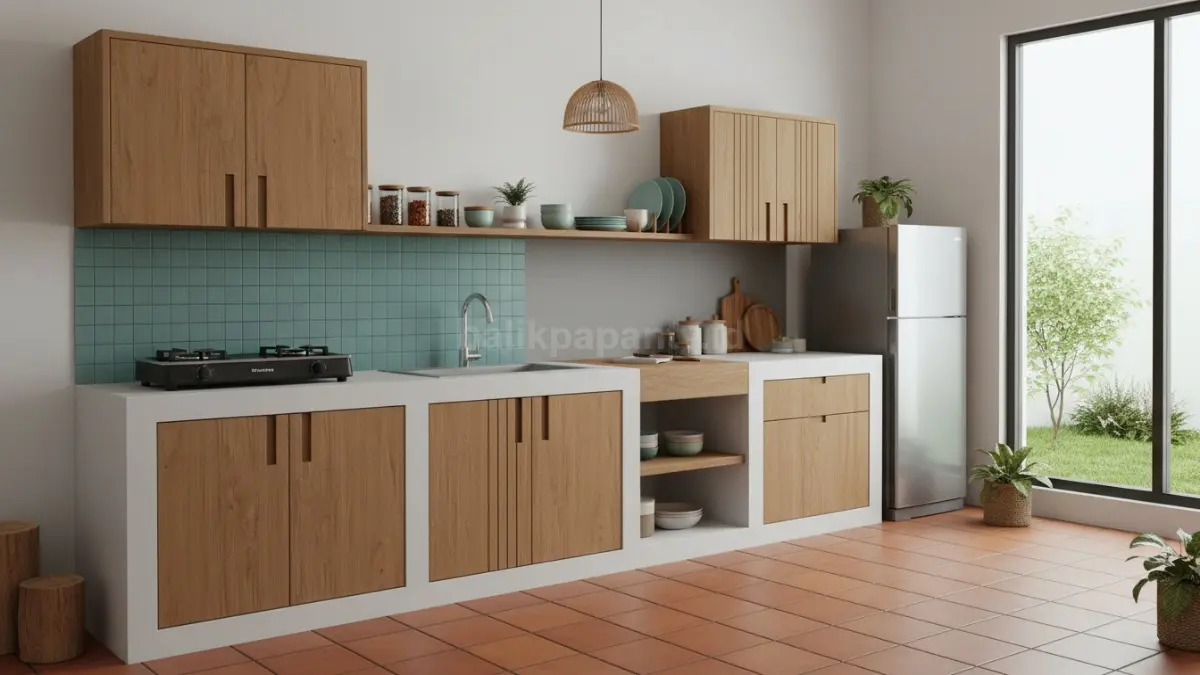  Kitchen set linear hemat ruang