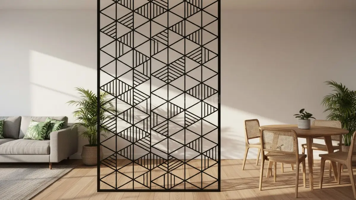 Panel Laser Cut Motif Geometris