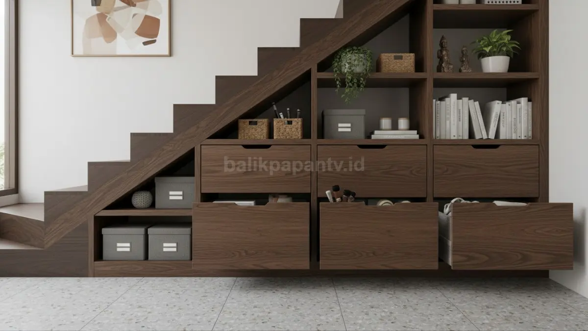 Rak custom dengan laci tarik