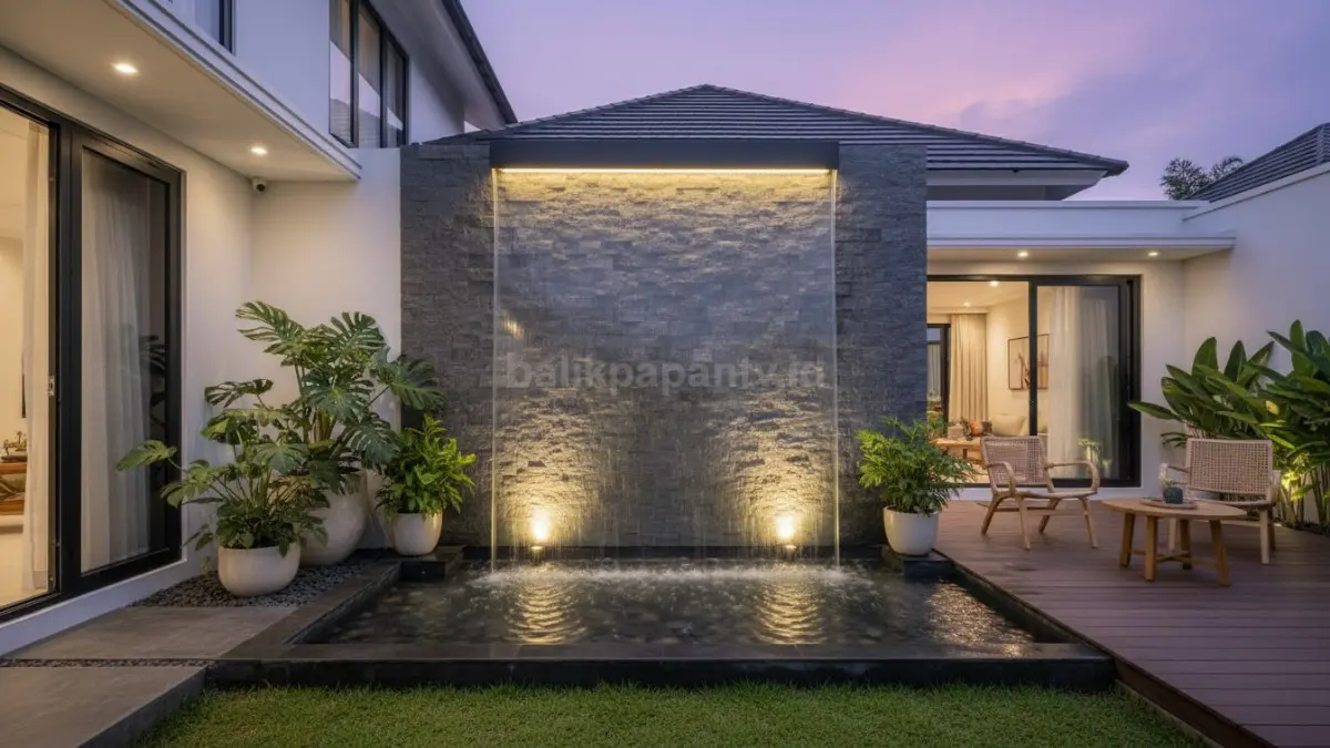 Water wall kaca minimalis modern
