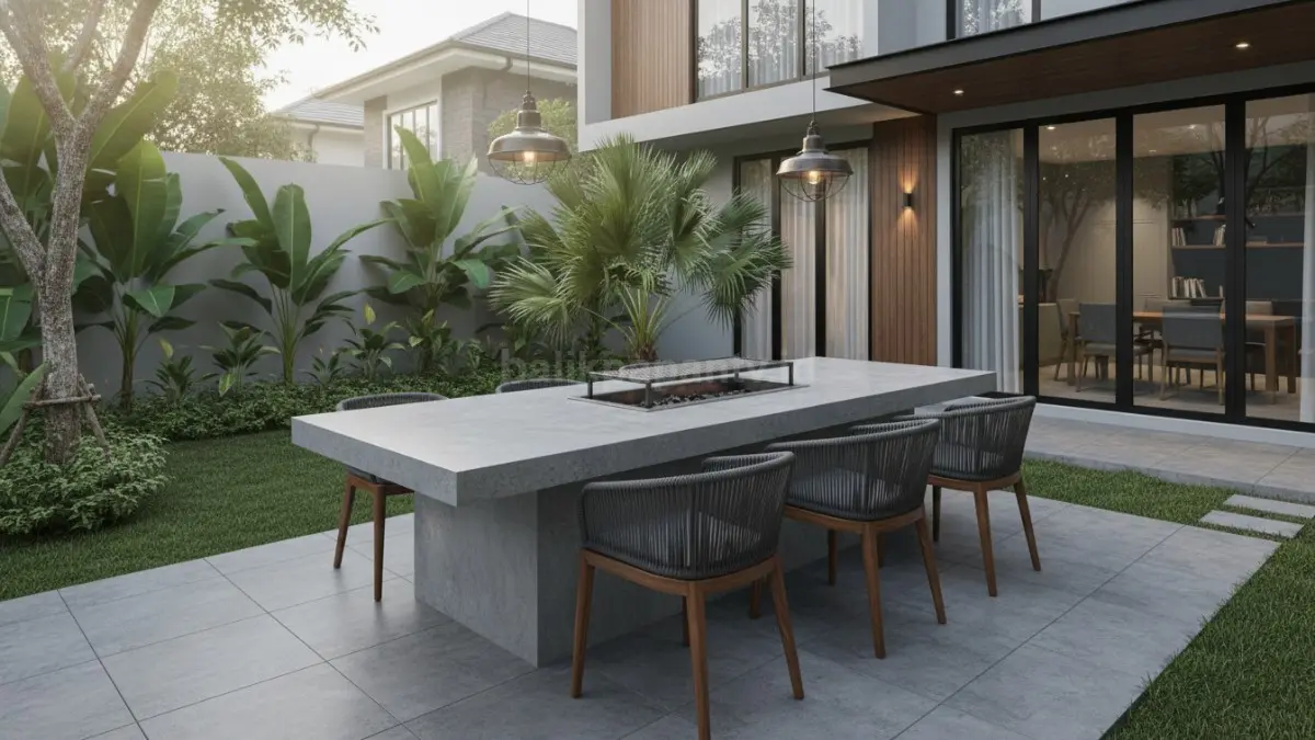 Meja BBQ Beton Ekspos Minimalis