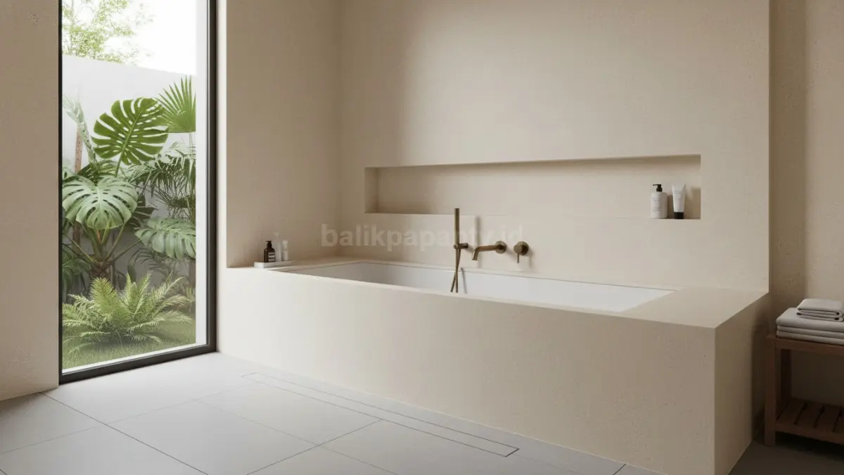 Bathtub built-in menyatu dinding seamless