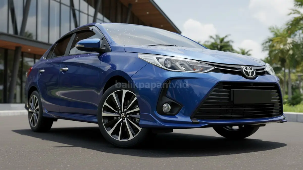 Detail eksterior Vios dengan velg dual-tone dan lampu LED modern