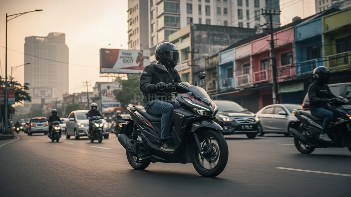 Manuver lincah Honda Vario 160 di jalan padat perkotaan
