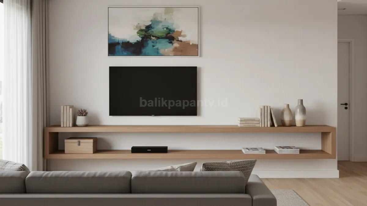 Rak Horizontal Built-in di Ruang Tamu