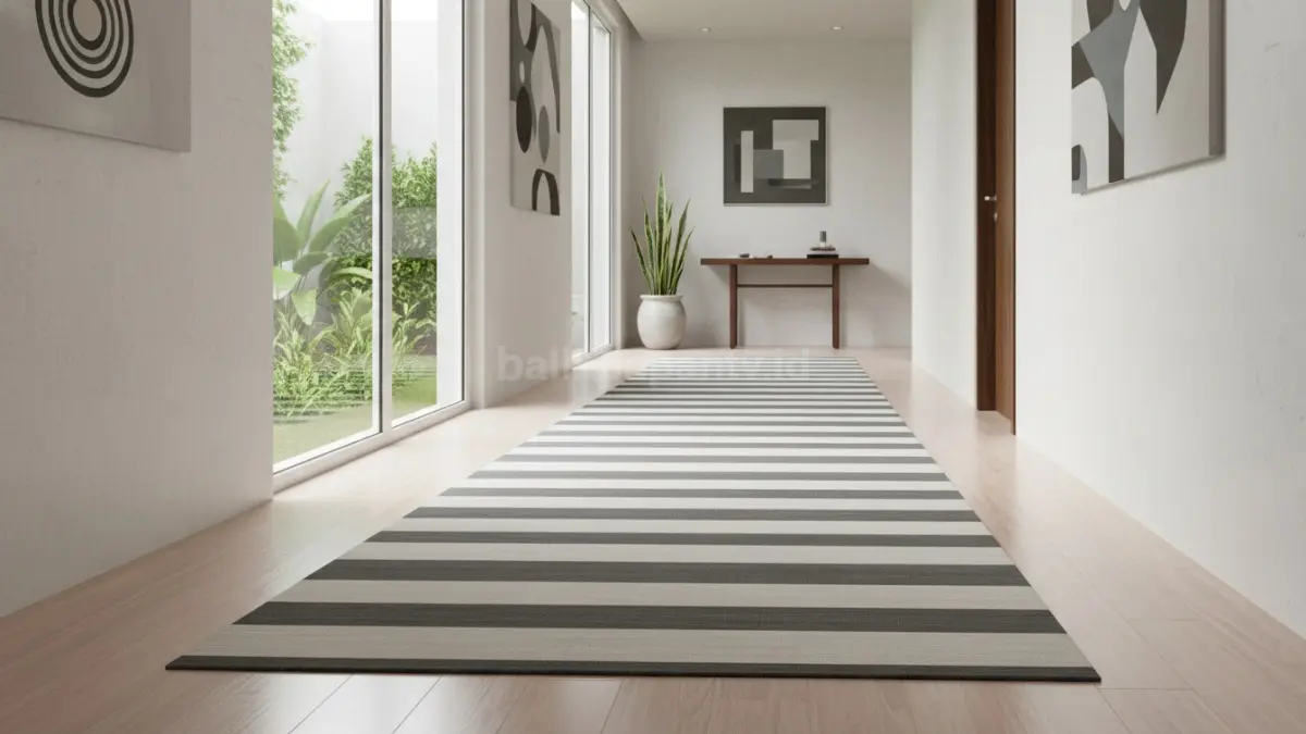 Runner motif garis memanjang untuk efek visual luas