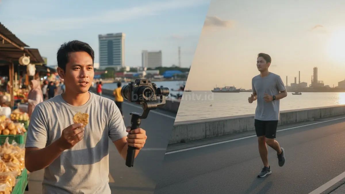 Seorang vlogger membuat konten niche seperti review kuliner khas daerah atau aktivitas olahraga ringan di Balikpapan, dengan fokus pada minat spesifik untuk menarik audiens yang lebih loyal dan tepat sasaran.