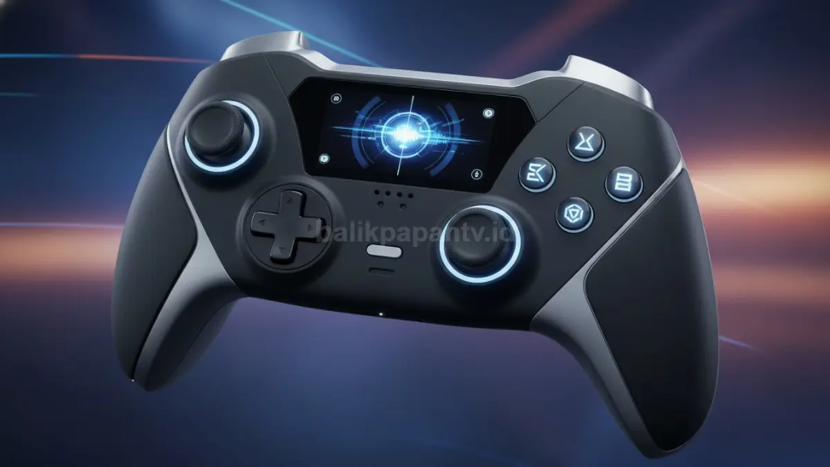 Tampilan gamepad premium dengan fitur unggulan dan desain ergonomis