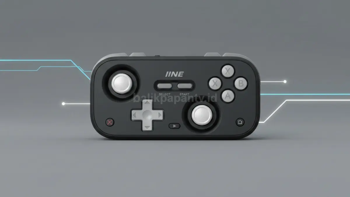 Tampilan IINE Retro Pocket controller compact dengan desain retro dan modern.