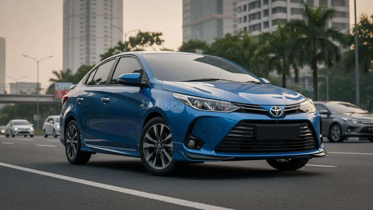 Tampilan Toyota Vios terbaru dengan desain fastback sporty dan grill agresif
