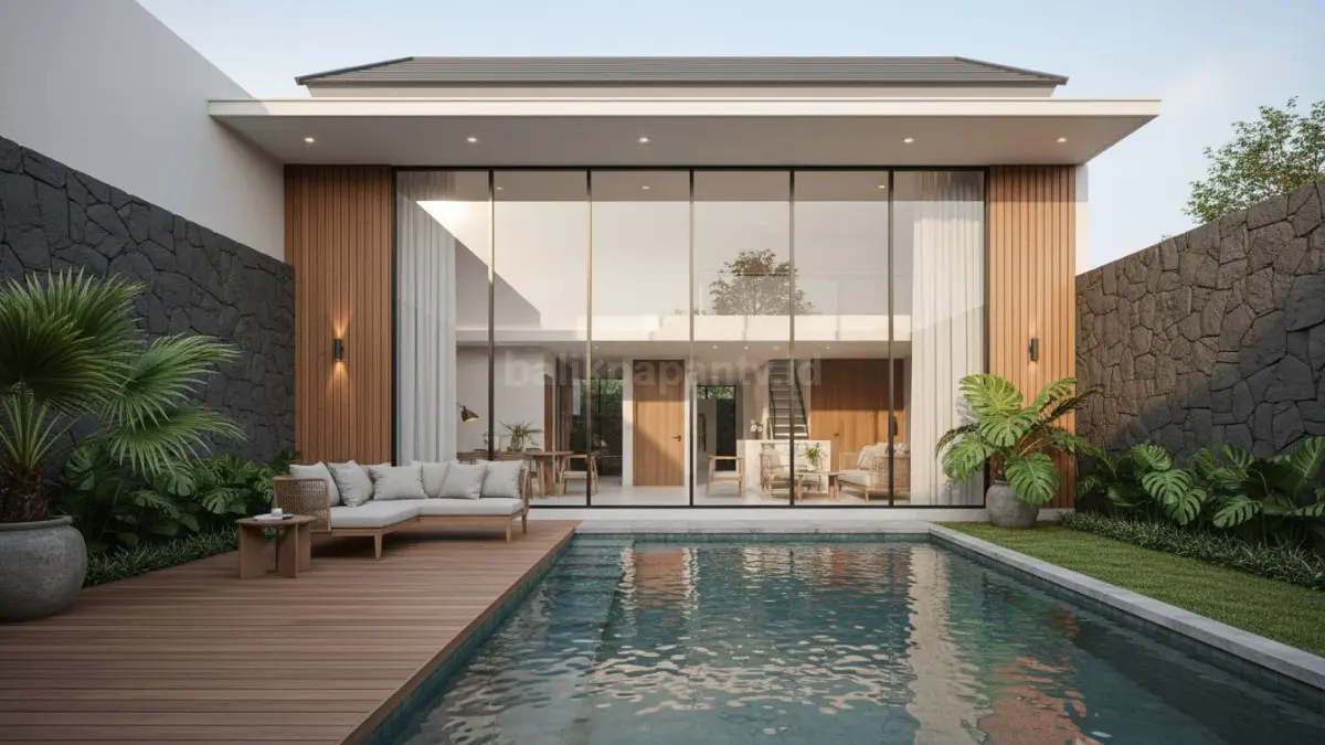 Rumah 6x10 dengan kolam mini kini jadi pilihan cerdas untuk hunian modern. Kolam membantu menurunkan suhu dan memantulkan cahaya, bikin ruang terasa lebih adem dan luas. Konsep ini juga menghadirkan suasana rileks seperti villa, sesuai prinsip arsitektur bahwa cahaya dan elemen alami mampu membentuk pengalaman ruang yang nyaman.