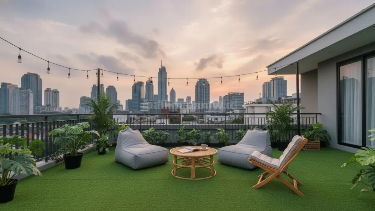 Balkon atau rooftop jadi ruang santai