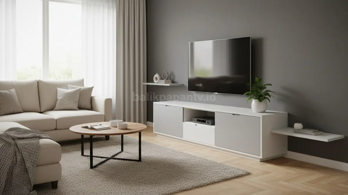 Bufet TV dengan storage tertutup