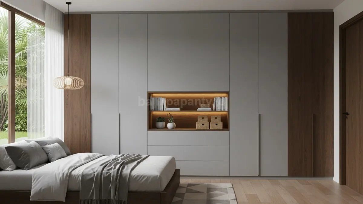 Built-in wardrobe menyatu dinding