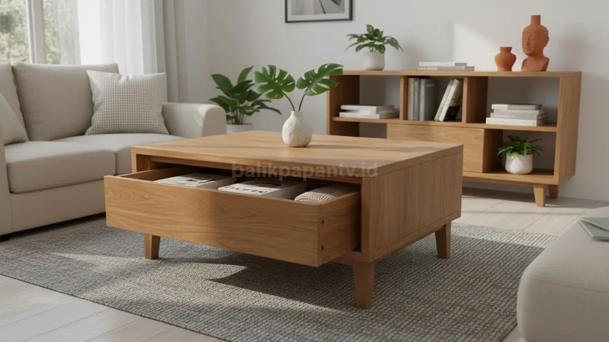  Coffee table dengan storage tersembunyi