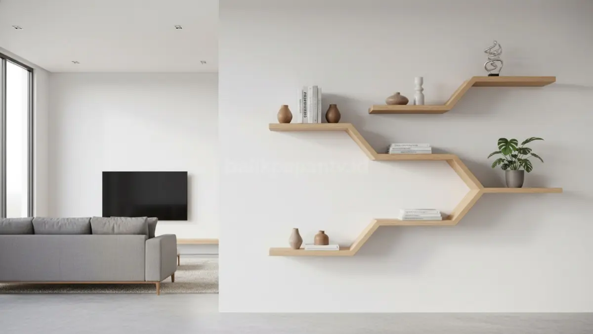 floating shelf bertingkat asimetris