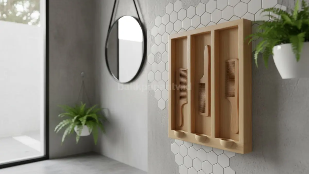 Gantungan dinding untuk sisir hemat ruang di kamar mandi atau kamar tidur
