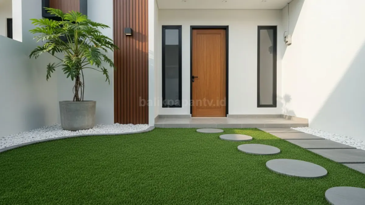 Halaman depan minimalis yang tetap hijau