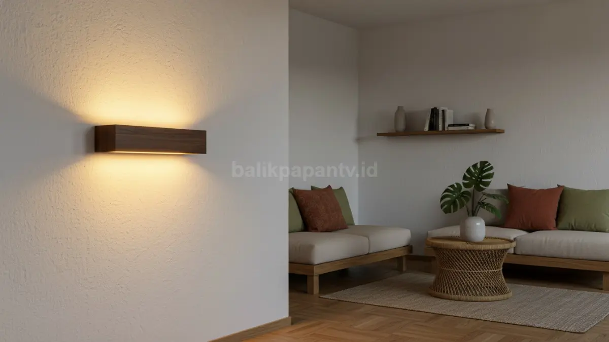 Lampu dinding ambient dengan efek indirect lighting