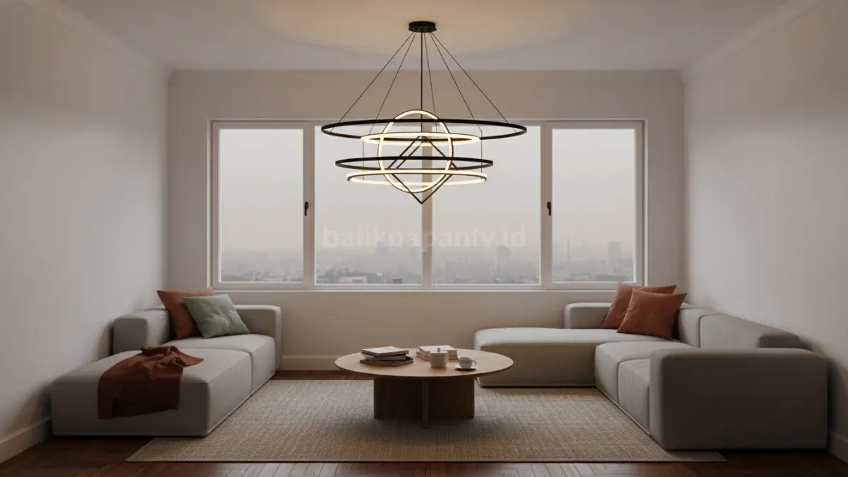 Lampu gantung geometris dengan LED hemat energi