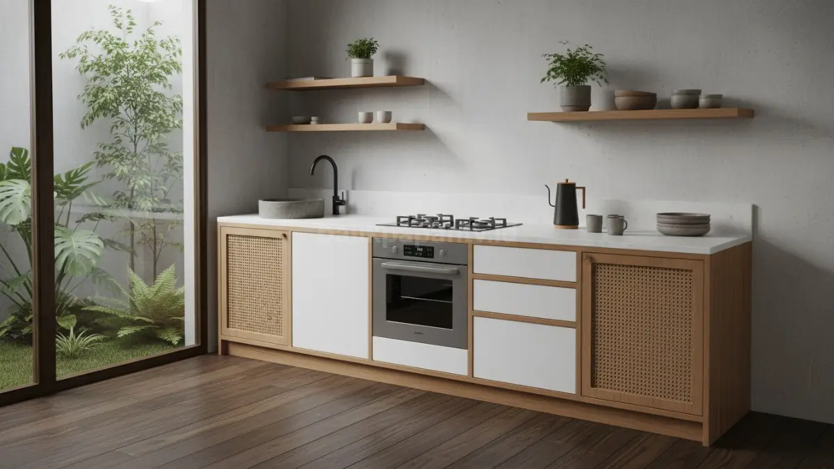  Model compact dengan built-in appliance 