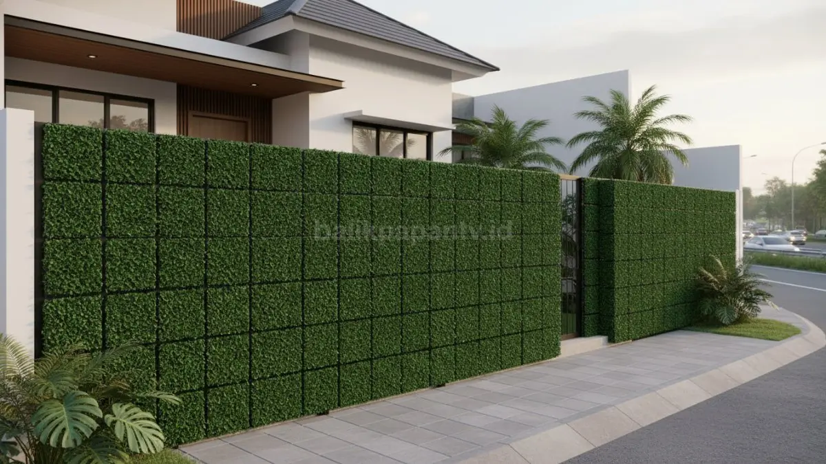 Pagar full panel rumput sintetis
