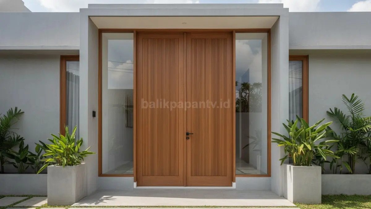 Pintu kupu tarung dengan aksen garis vertikal 