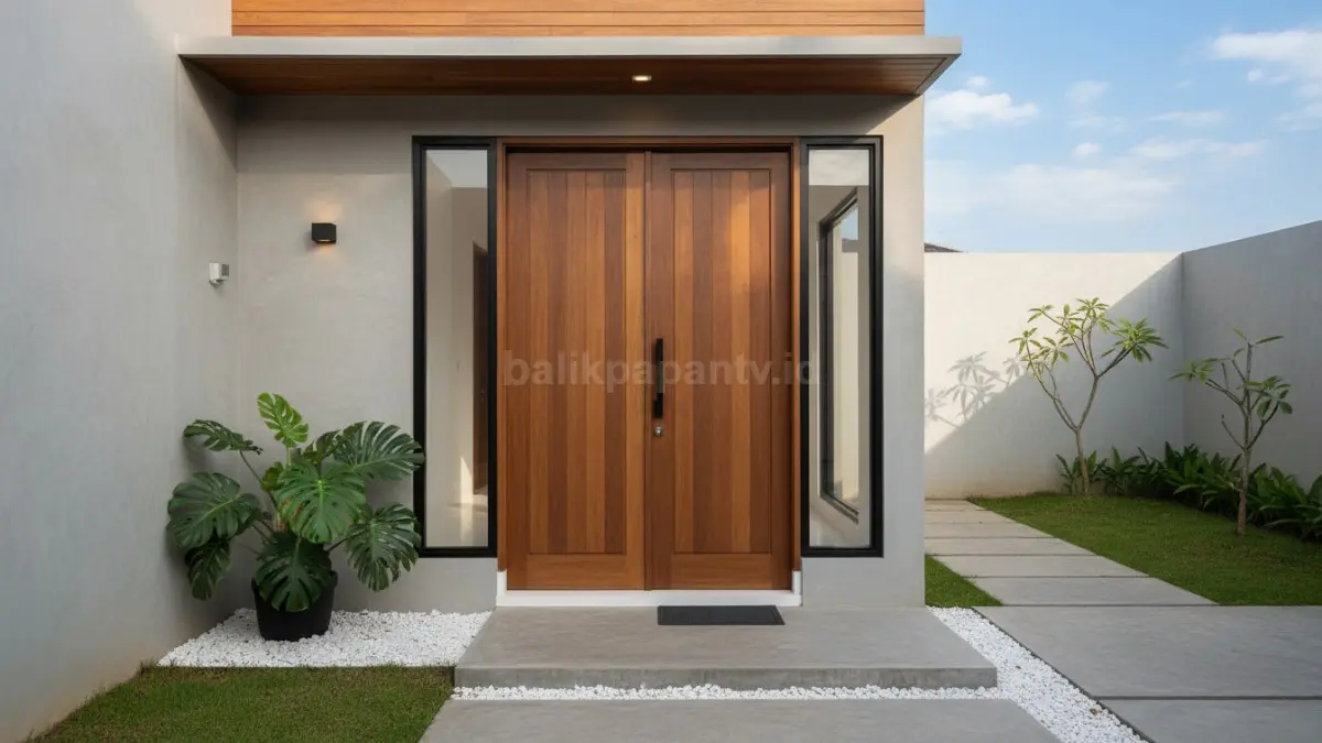 Pintu kupu tarung minimalis modern dengan desain elegan dan bukaan lebar