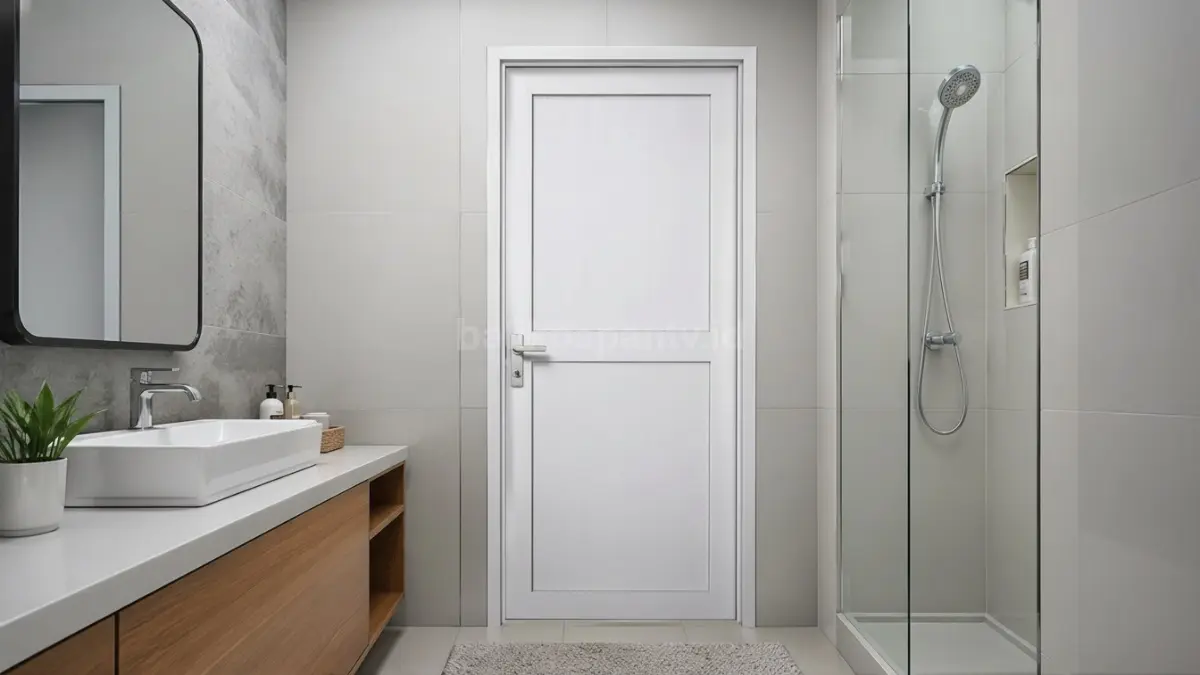 Pintu PVC panel minimalis polos.