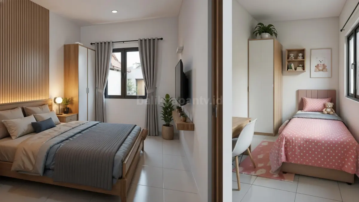 Rumah tipe 21 dengan kamar utama + kamar anak mini.