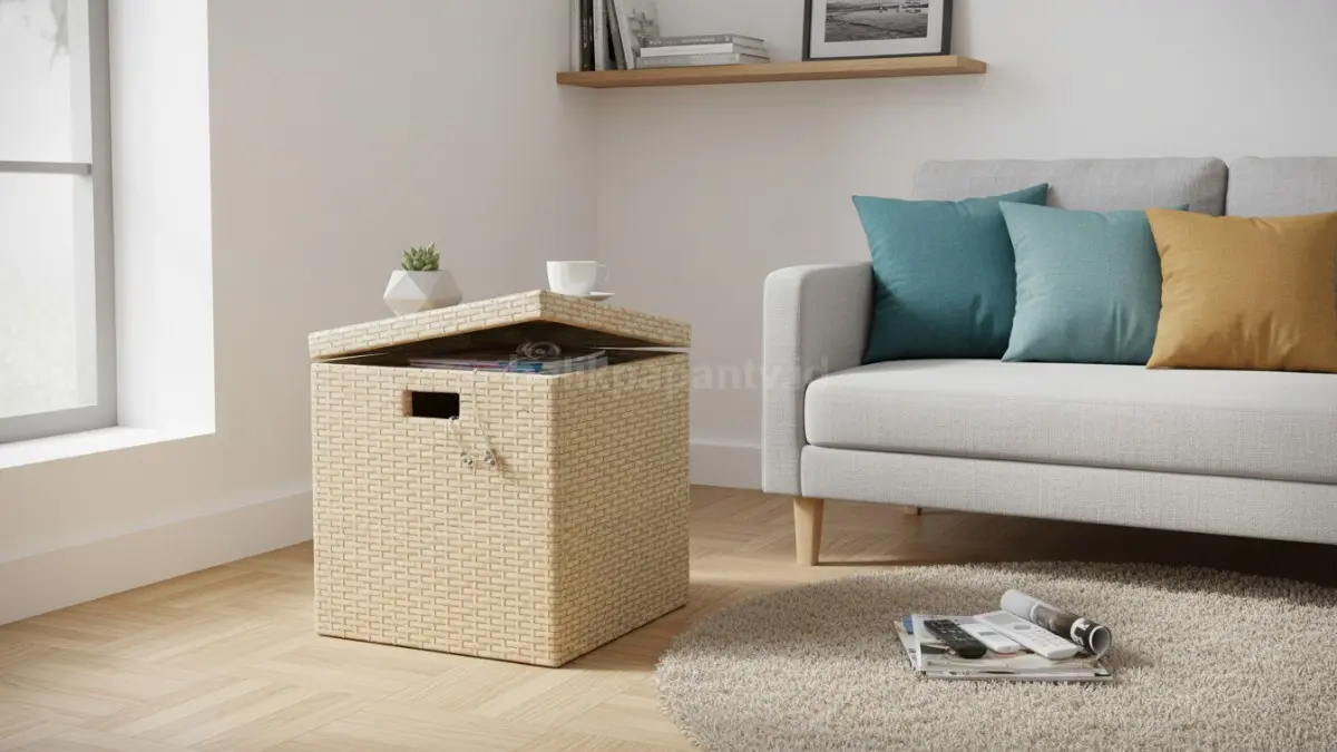 Stool dengan ruang penyimpanan tersembunyi