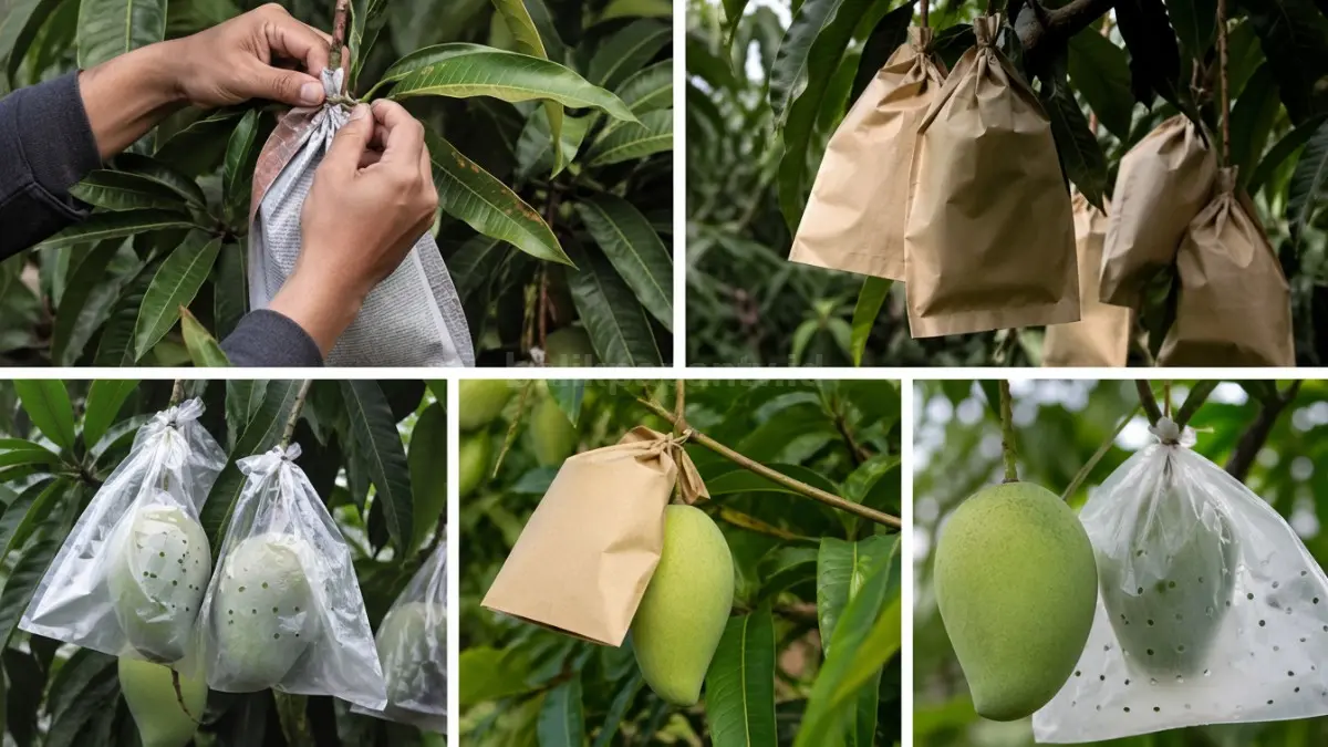Membungkus mangga dengan bahan yang tepat. (BTV/Ai)