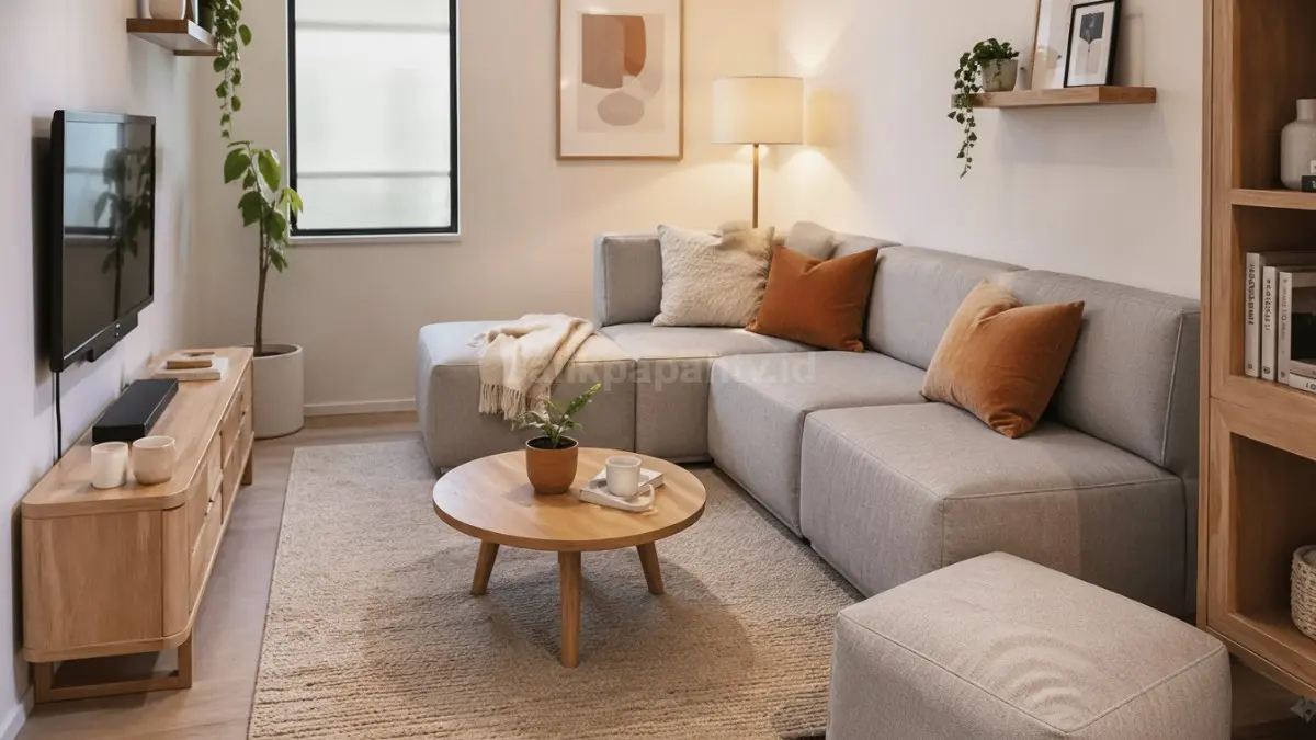 Sofa modular kecil di ruang tamu. (BTV/Ai)