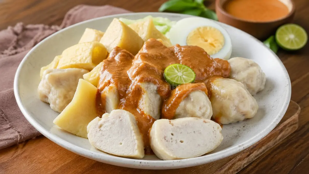 Siomay ikan tenggiri segar dengan bumbu kacang. (BTV/Ai)