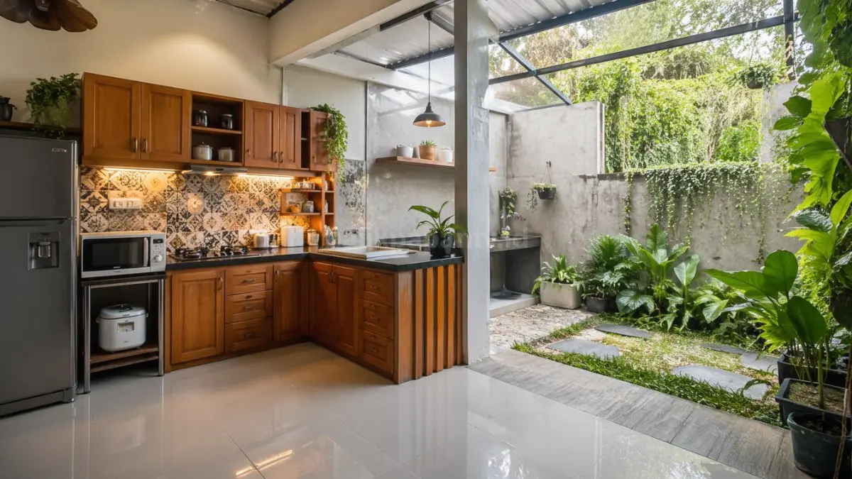 Dapur menyatu dengan halaman belakang. (BTV/Ai)