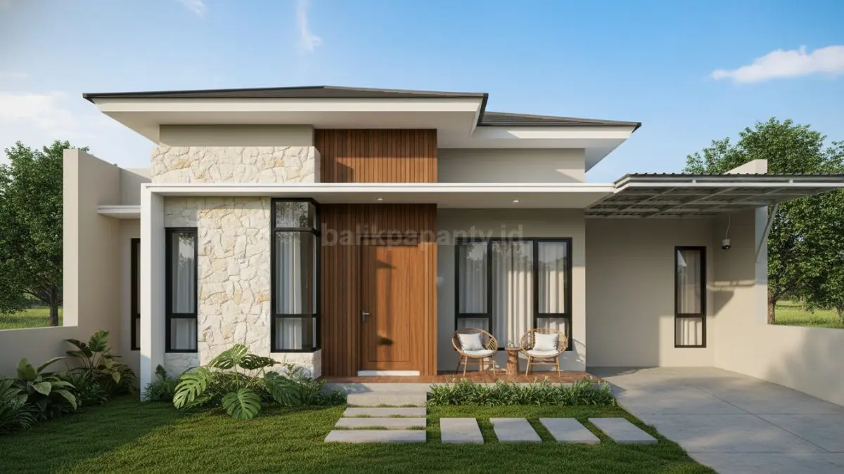 desain rumah 1 lantai 2 kamar modern sederhana untuk keluarga muda