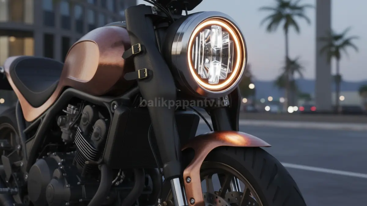 Detail headlamp bulat klasik dengan sentuhan desain retro modern (BTV/Ai)