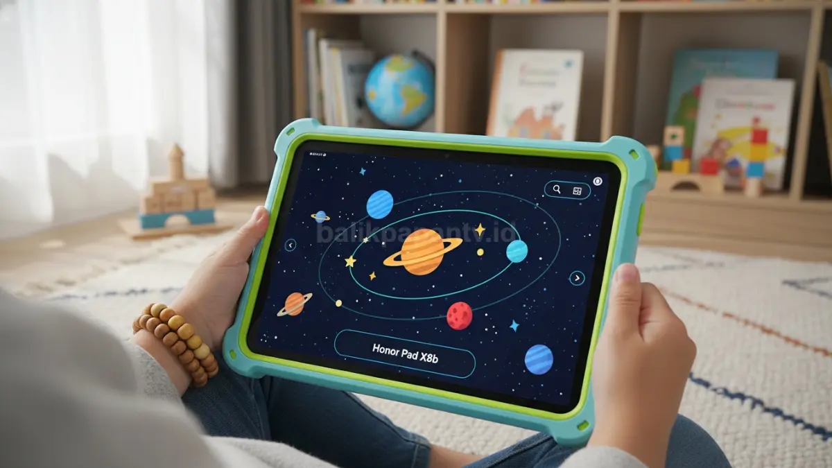 Honor Pad X8b tampil sebagai tablet anak dengan desain kuat dan layar luas untuk belajar (BTV/Ai)