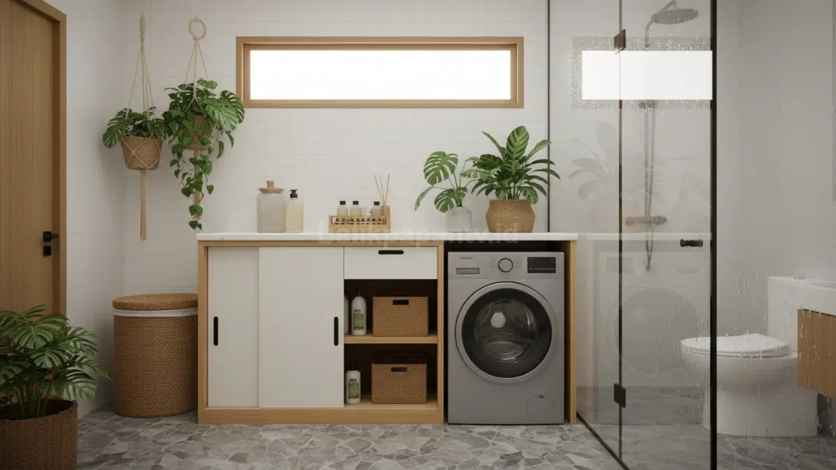 Lemari laundry minimalis di ruang cuci modern (BTV/Ai)