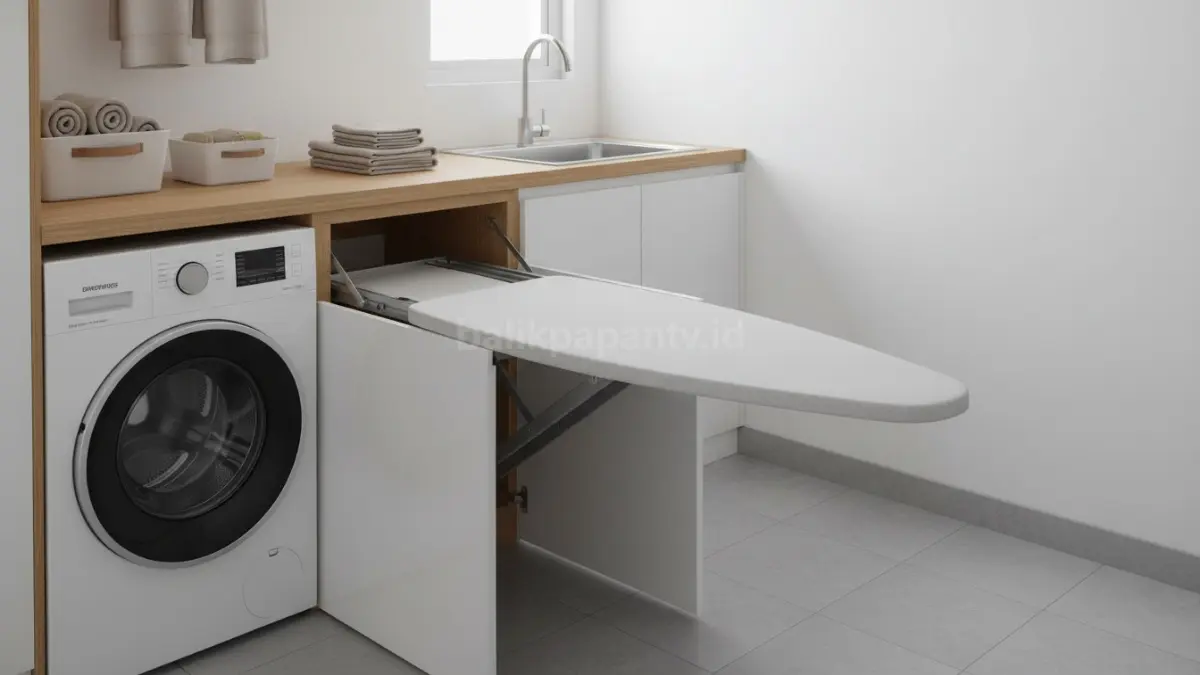 Meja setrika lipat dalam lemari (built-in cabinet ironing board) (BTV/Ai)