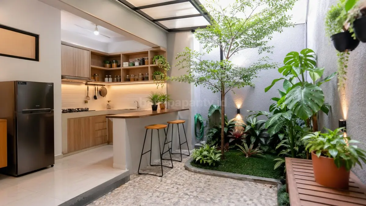 Rumah tipe 36 dengan dapur terbuka terlihat terang dan lega. (BTV/Ai)