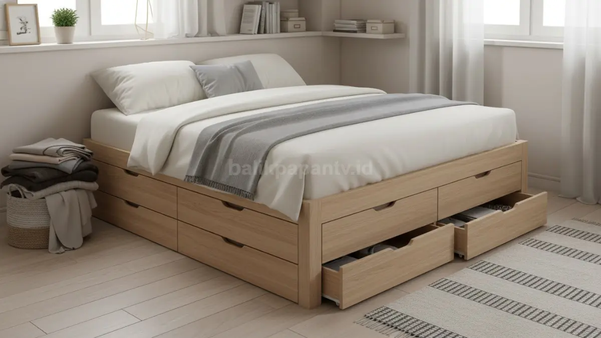 Dipan laci minimalis modern di kamar kecil dengan desain fungsional (BTV/Ai)
