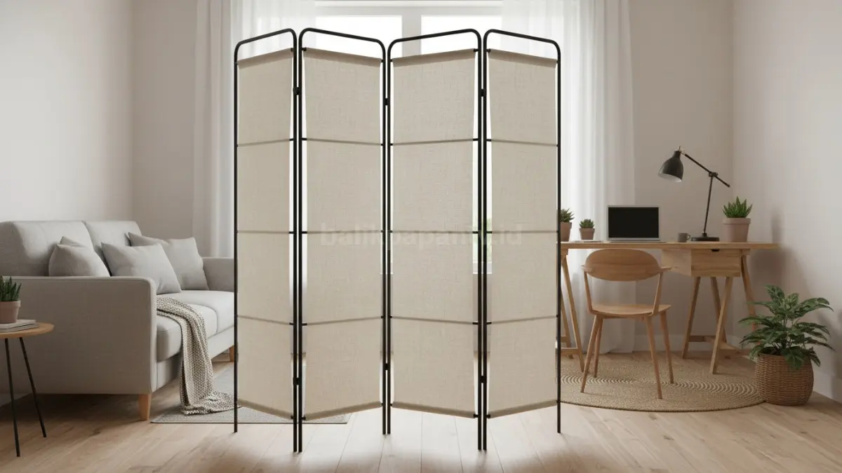 Folding screen kain dengan rangka besi tipis (BTV/Ai)