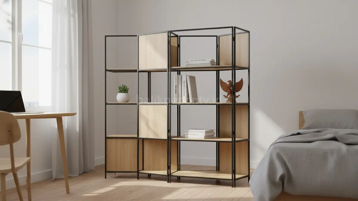  Folding screen kombinasi rak terbuka (BTV/Ai)